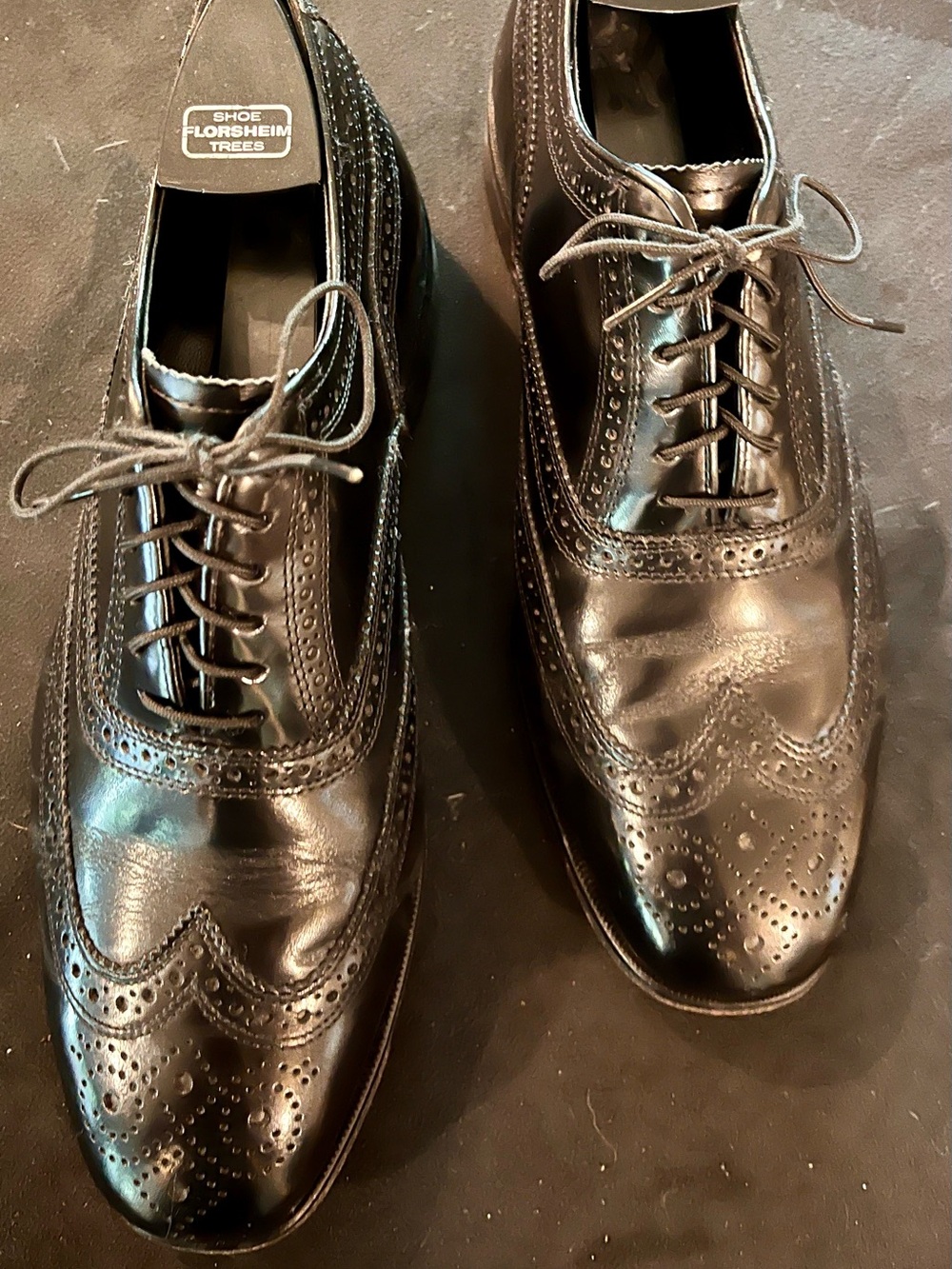 Florsheim Black Leather Wingtip Brogues